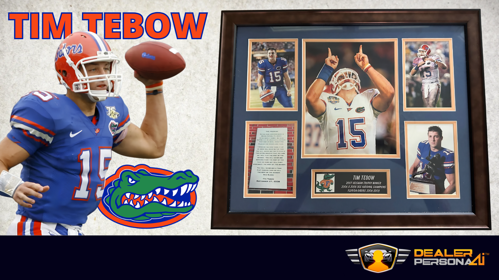 Tim Tebow - Florida Gators Commemorative Display